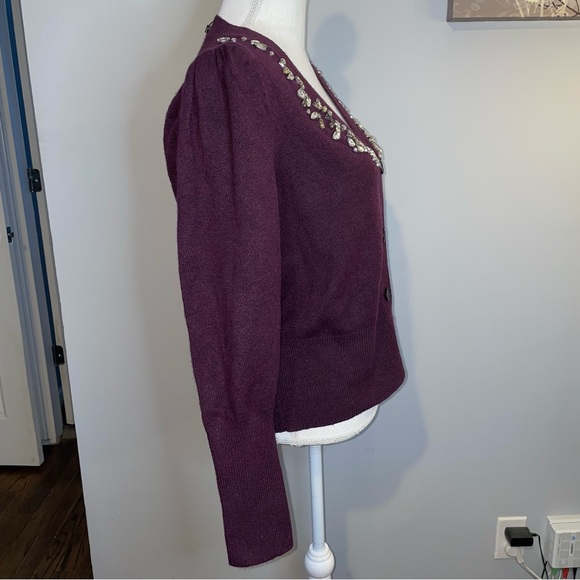 NWT Express Purple Jeweled V Neck Sweater - Picture 5 of 7
